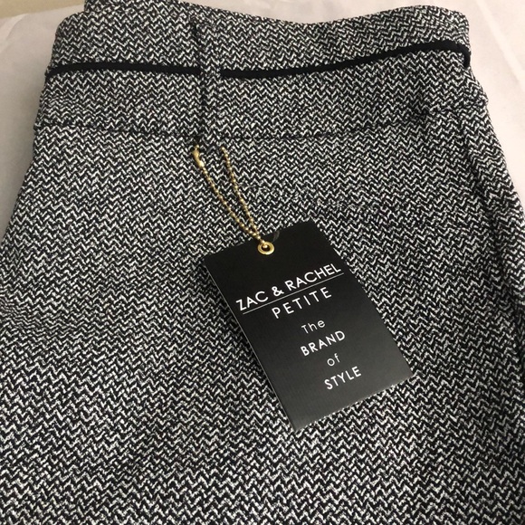 Zac & Rachel pull On Jacquard Print Pant with Novelty Trim Black/White Size 12 - Picture 3 of 9